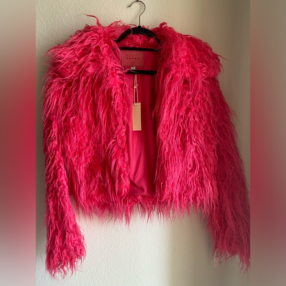 Bright Pink Shag Fur Jacket